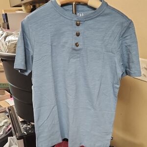 GAP Boys Blue Henley Shirt